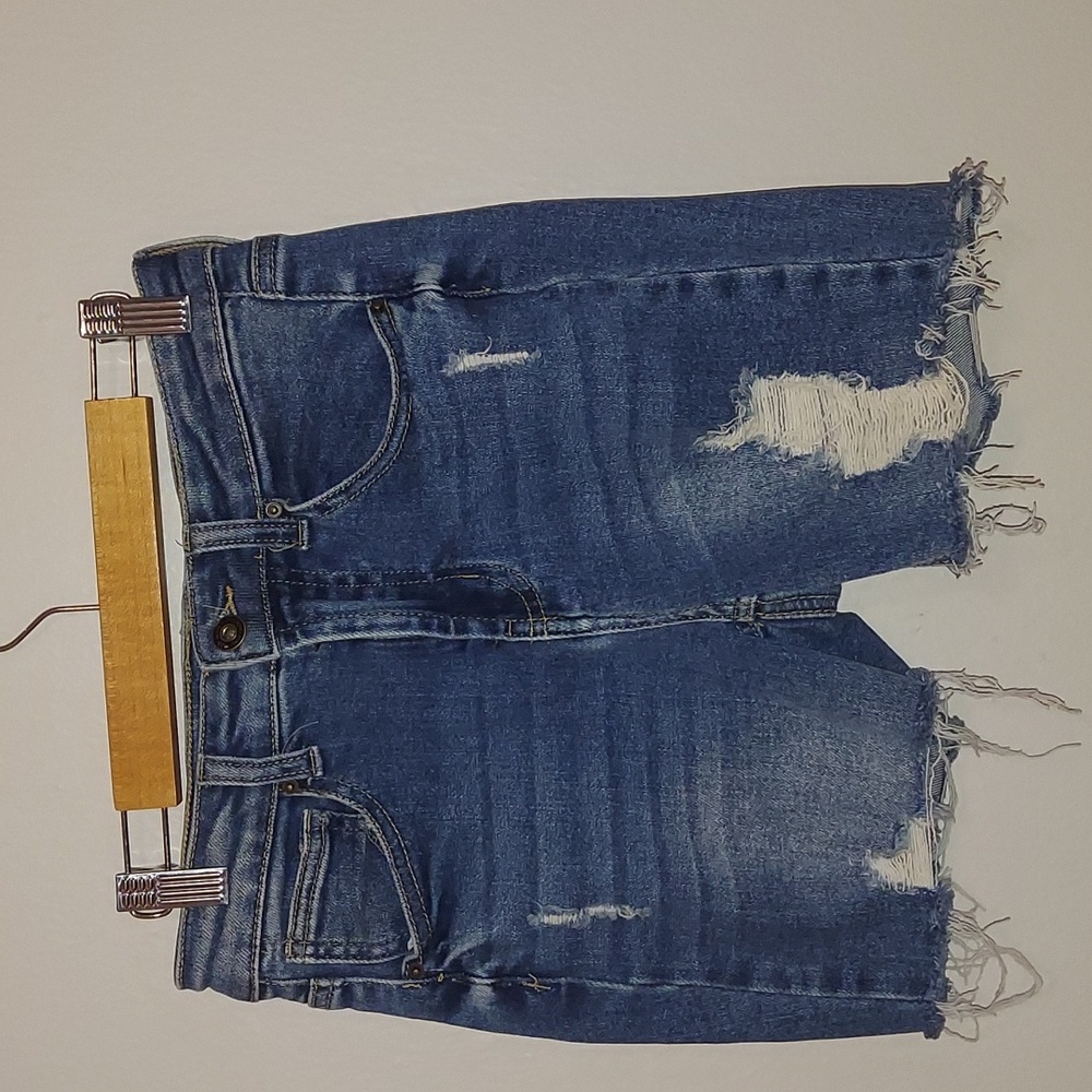 Dark wash jean shorts